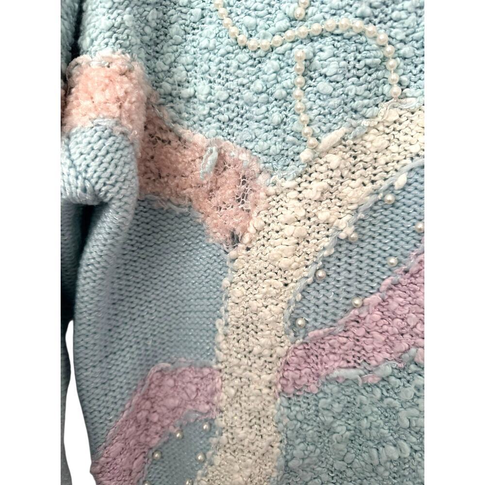 Vintage Jaclyn Smith Pastel Abstract Sweater Women’s Size M |  Knit 80s Style - Picture 4 of 14